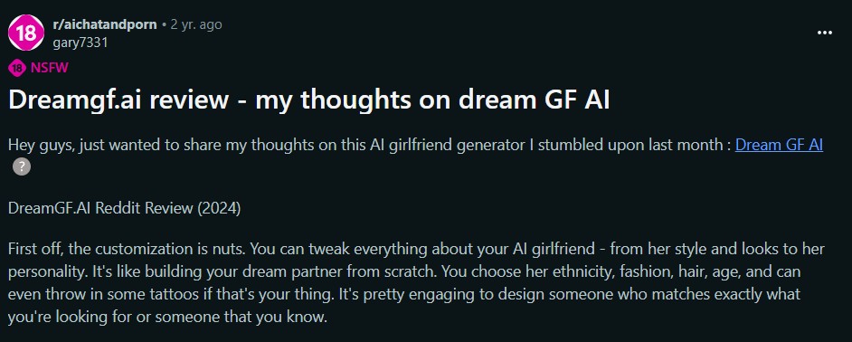 avis utilisateur dreamgf ai