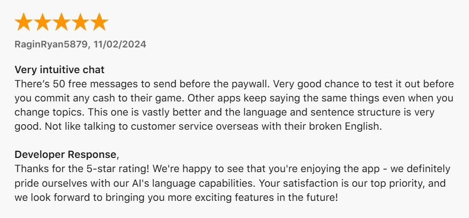 avis utilisateur romantic ai