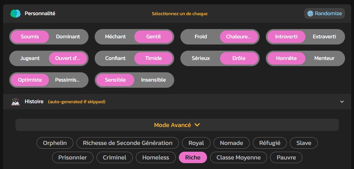 kupid ai personnalisation traits de caractères