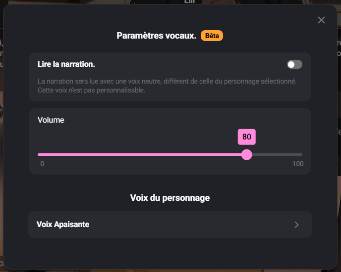 CrushOn AI changement de voix du personnage 