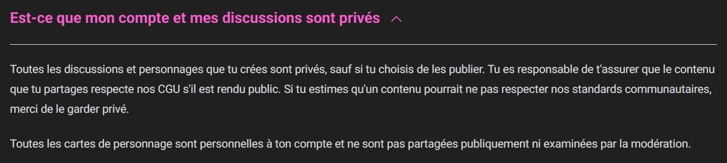 CrushOn AI FAQ discussions privees