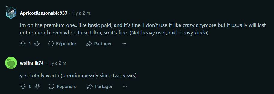 Avis utilisateurs reddit sur abonnement premium CrushOn AI