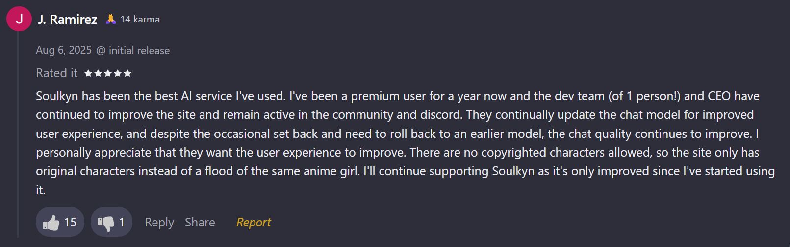 Soulkyn avis utilisateurs plan premium