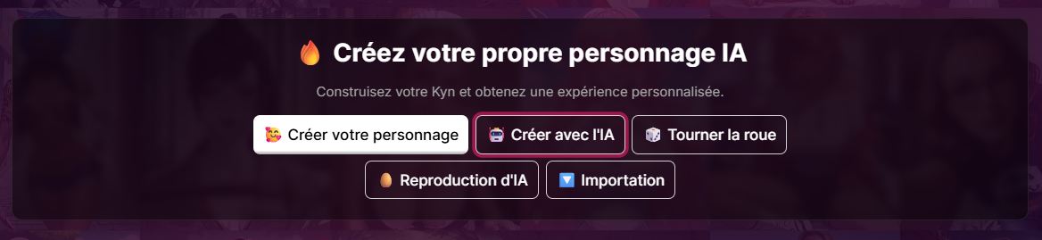 Soulkyn modes de créations