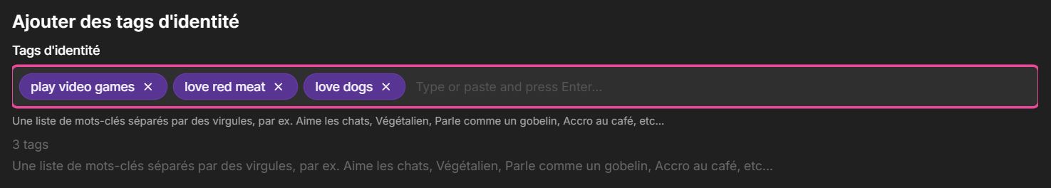 Soulkyn tags identité