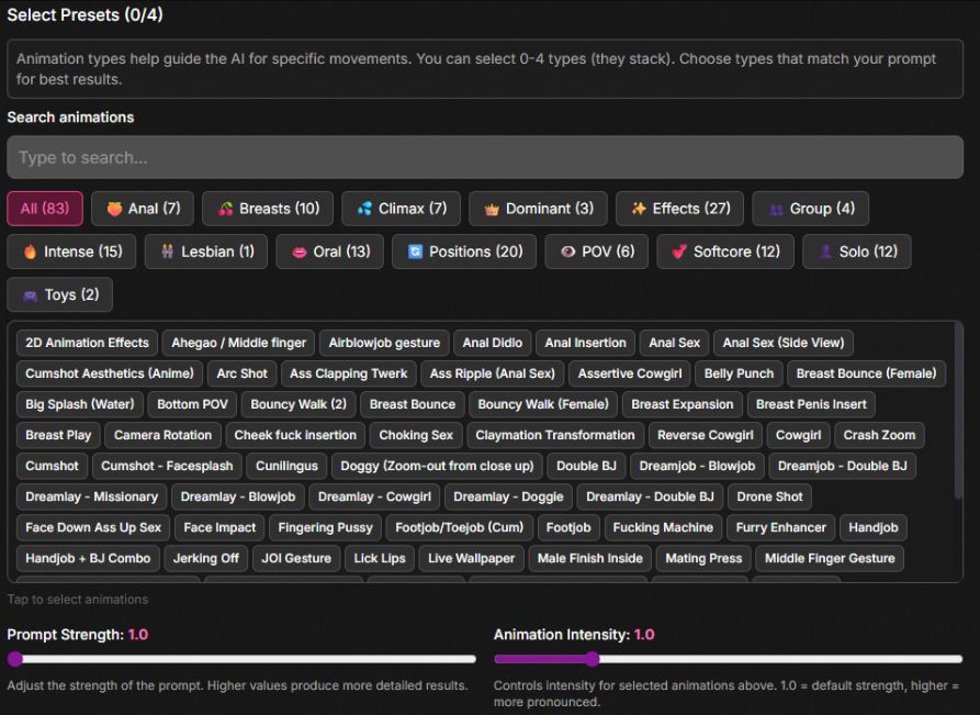 Soulkyn préréglages vidéo