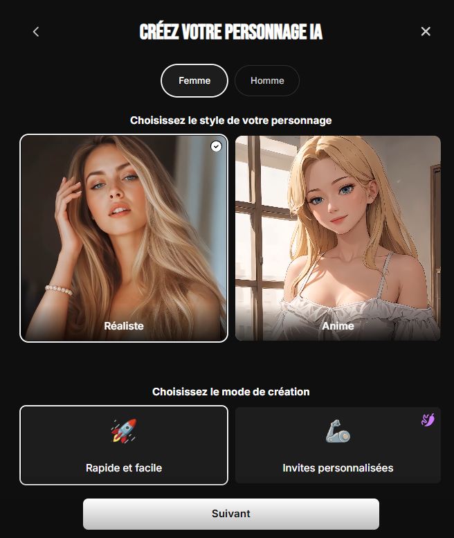 Lovescape personnalisation AI Girlfriend