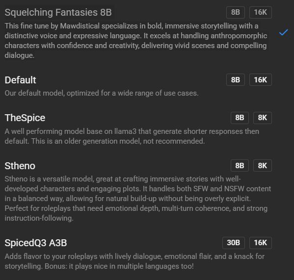 SpicyChat AI modèles IA gratuits