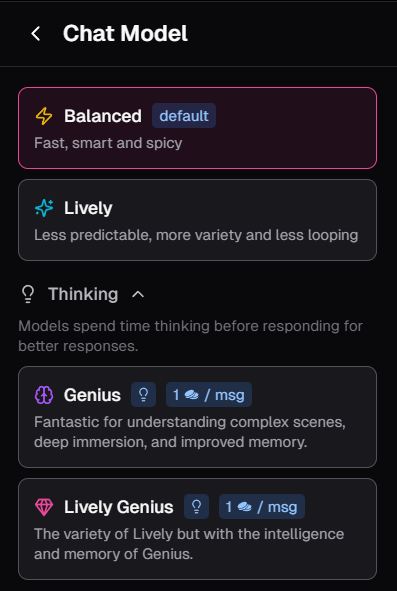 Ourdream AI Chats models