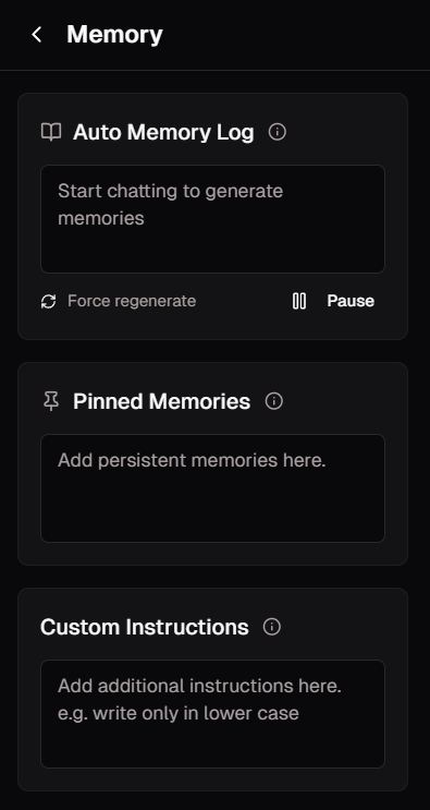 Ourdream AI fonctionnalités de mémoire